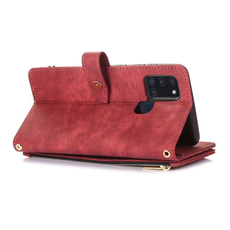 For Samsung Galaxy A21s Dream 9-Card Wallet Zipper Bag Leather Phone Case