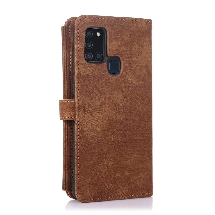 For Samsung Galaxy A21s Dream 9-Card Wallet Zipper Bag Leather Phone Case