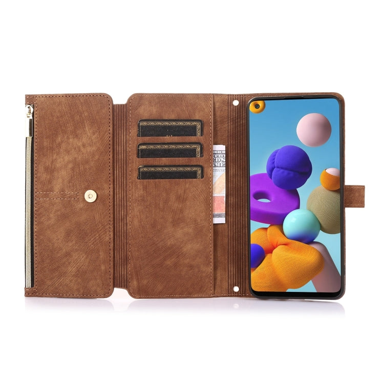 For Samsung Galaxy A21s Dream 9-Card Wallet Zipper Bag Leather Phone Case