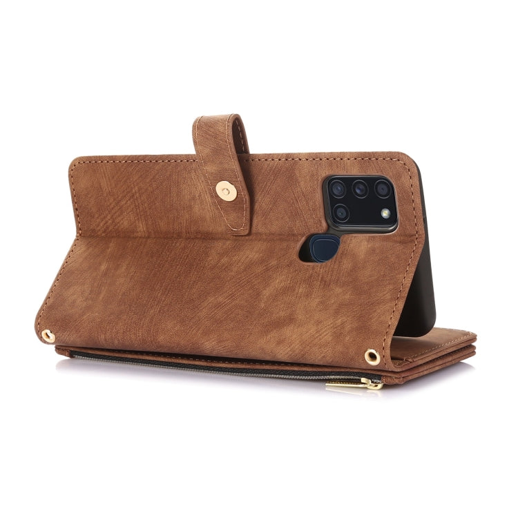 For Samsung Galaxy A21s Dream 9-Card Wallet Zipper Bag Leather Phone Case