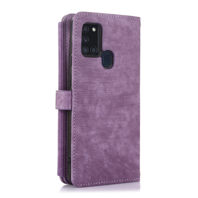 For Samsung Galaxy A21s Dream 9-Card Wallet Zipper Bag Leather Phone Case