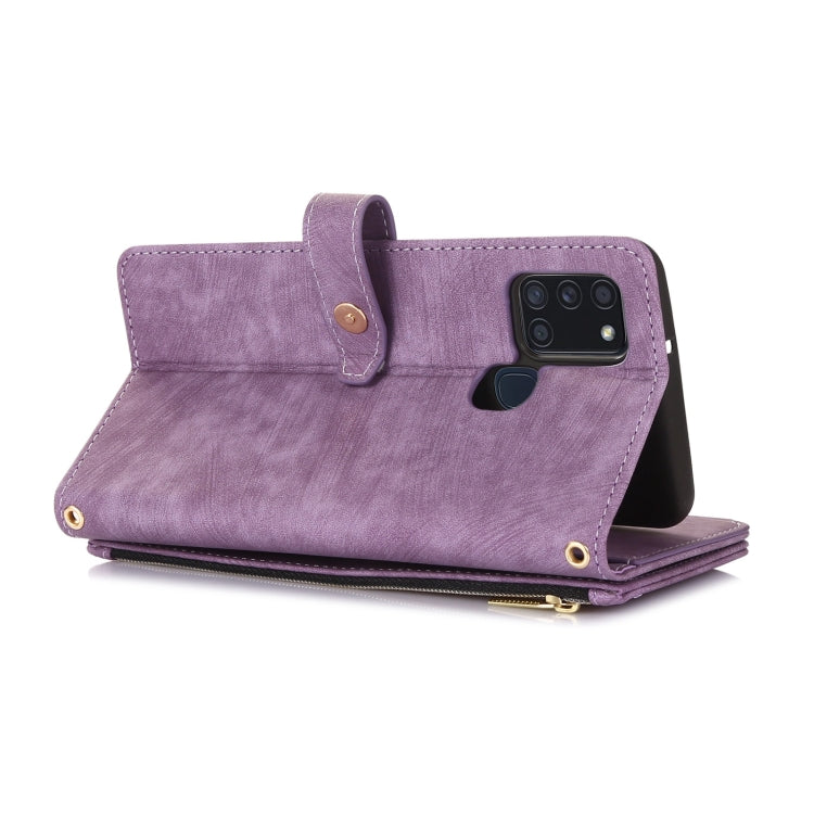 For Samsung Galaxy A21s Dream 9-Card Wallet Zipper Bag Leather Phone Case