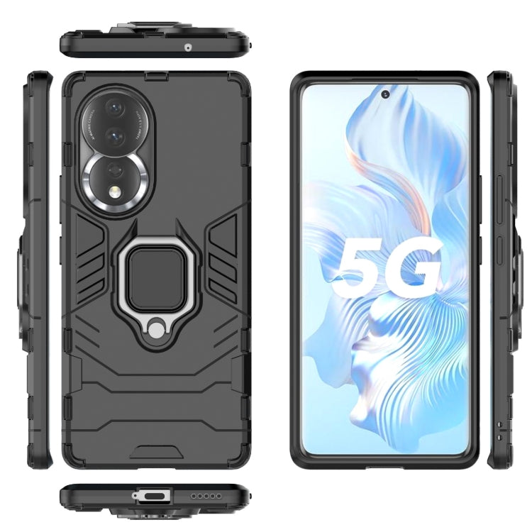 For Honor 80 Shockproof PC + TPU Phone Case with Magnetic Ring Holder