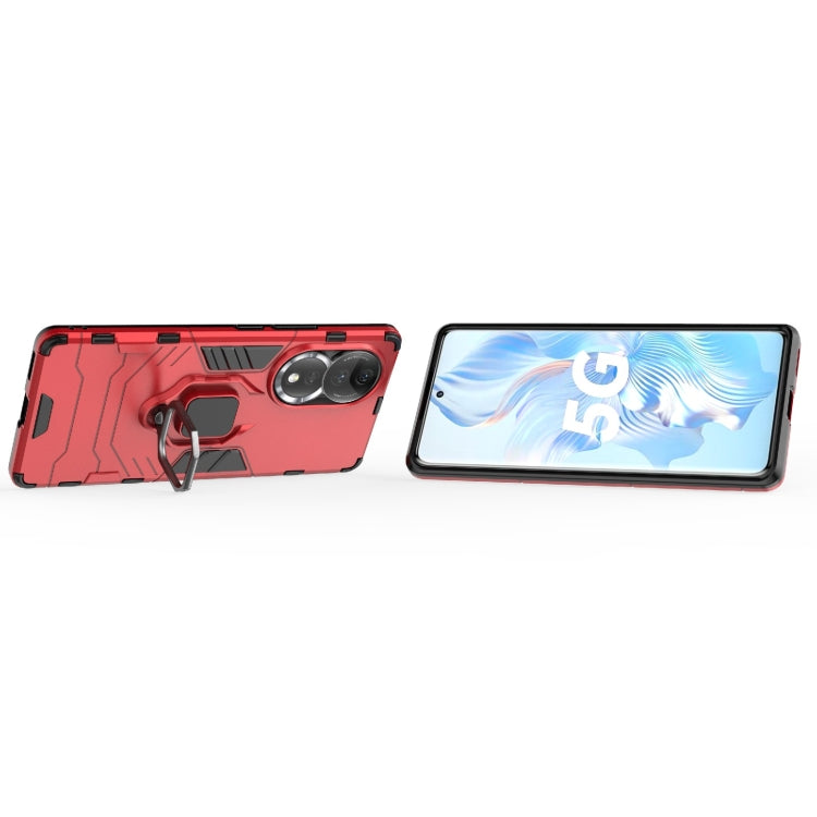 For Honor 80 Shockproof PC + TPU Phone Case with Magnetic Ring Holder