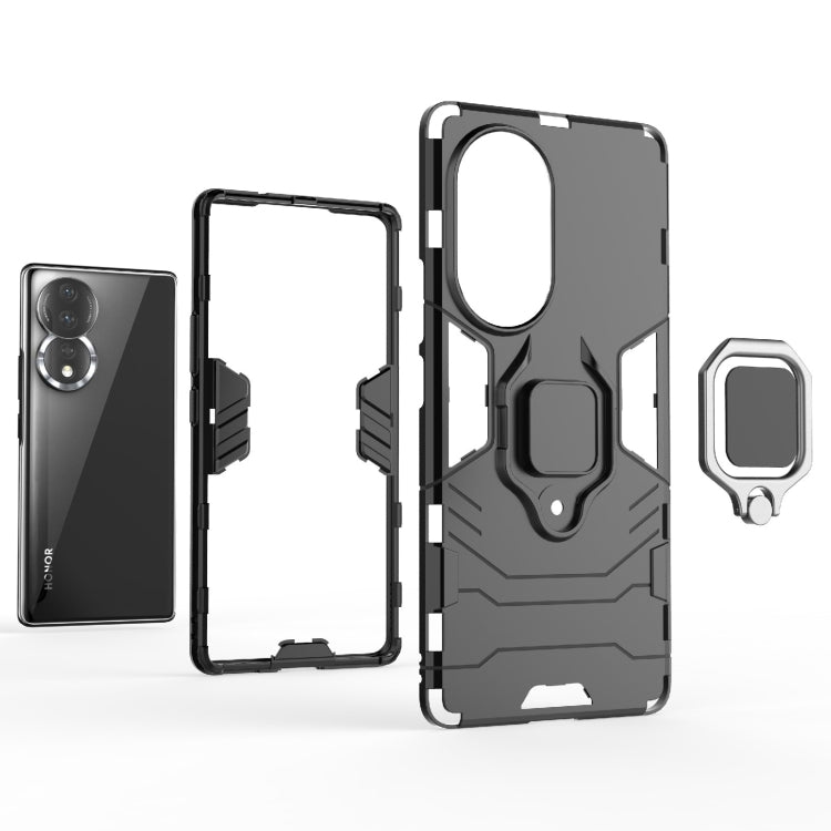 For Honor 80 Shockproof PC + TPU Phone Case with Magnetic Ring Holder