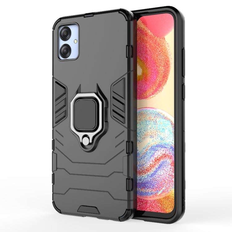 For Samsung Galaxy A04e 4G Shockproof PC + TPU Phone Case with Magnetic Ring Holder