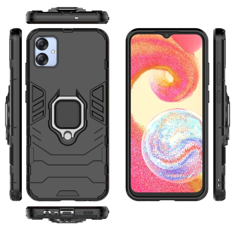 For Samsung Galaxy A04e 4G Shockproof PC + TPU Phone Case with Magnetic Ring Holder