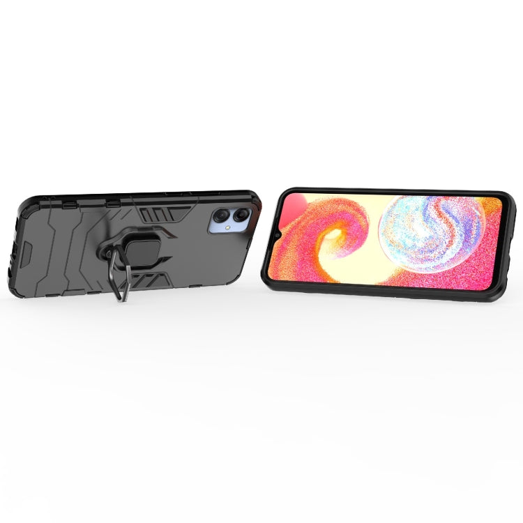 For Samsung Galaxy A04e 4G Shockproof PC + TPU Phone Case with Magnetic Ring Holder