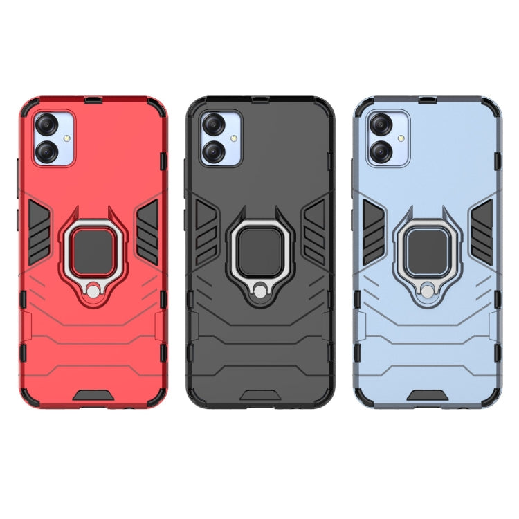 For Samsung Galaxy A04e 4G Shockproof PC + TPU Phone Case with Magnetic Ring Holder