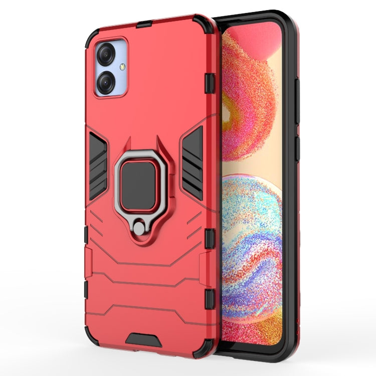 For Samsung Galaxy A04e 4G Shockproof PC + TPU Phone Case with Magnetic Ring Holder
