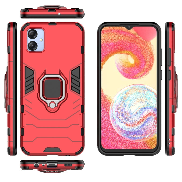 For Samsung Galaxy A04e 4G Shockproof PC + TPU Phone Case with Magnetic Ring Holder