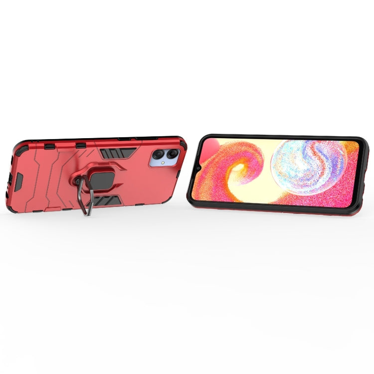 For Samsung Galaxy A04e 4G Shockproof PC + TPU Phone Case with Magnetic Ring Holder