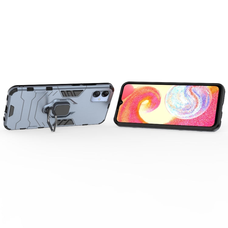 For Samsung Galaxy A04e 4G Shockproof PC + TPU Phone Case with Magnetic Ring Holder