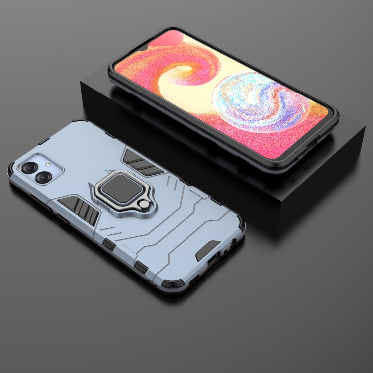 For Samsung Galaxy A04e 4G Shockproof PC + TPU Phone Case with Magnetic Ring Holder