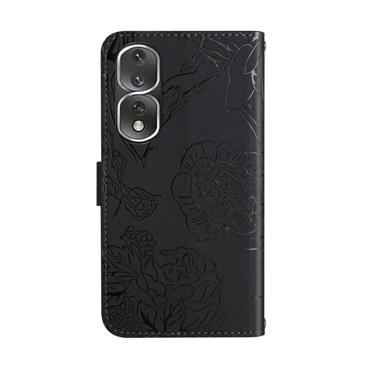 For Honor 80 Pro HT03 Skin Feel Butterfly Embossed Flip Leather Phone Case