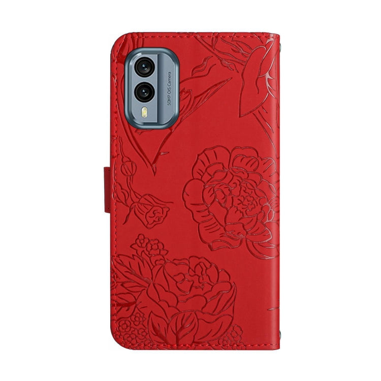 For Nokia X30 HT03 Skin Feel Butterfly Embossed Flip Leather Phone Case