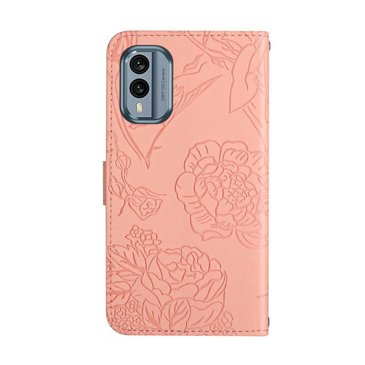 For Nokia X30 HT03 Skin Feel Butterfly Embossed Flip Leather Phone Case