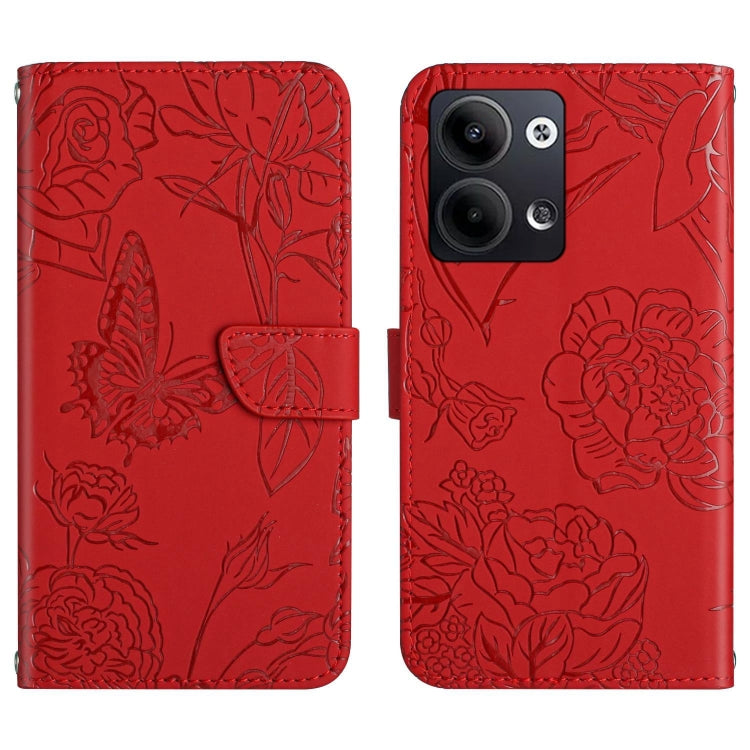 For OPPO Reno9 / Reno9 Pro HT03 Skin Feel Butterfly Embossed Flip Leather Phone Case