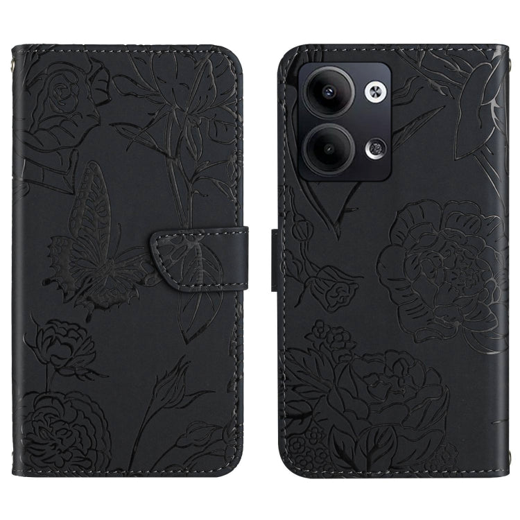 For OPPO Reno9 / Reno9 Pro HT03 Skin Feel Butterfly Embossed Flip Leather Phone Case