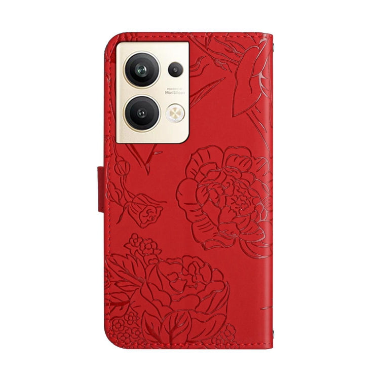 For OPPO Reno9 Pro+ HT03 Skin Feel Butterfly Embossed Flip Leather Phone Case