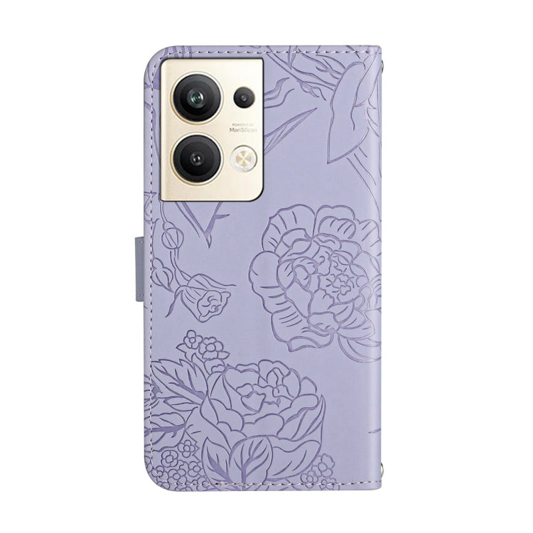 For OPPO Reno9 Pro+ HT03 Skin Feel Butterfly Embossed Flip Leather Phone Case