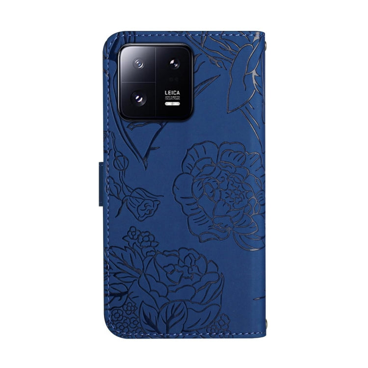For Xiaomi 13 HT03 Skin Feel Butterfly Embossed Flip Leather Phone Case