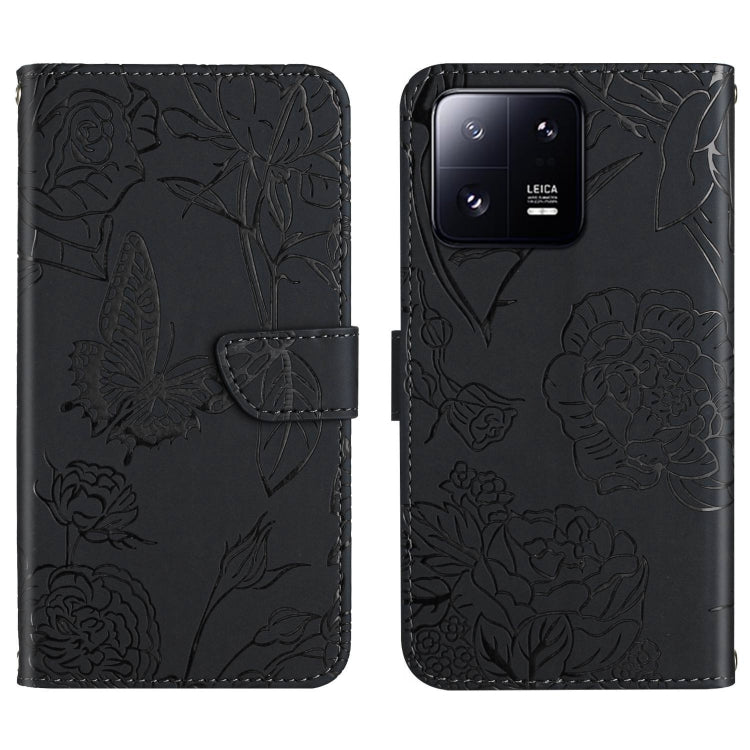 For Xiaomi 13 Pro HT03 Skin Feel Butterfly Embossed Flip Leather Phone Case