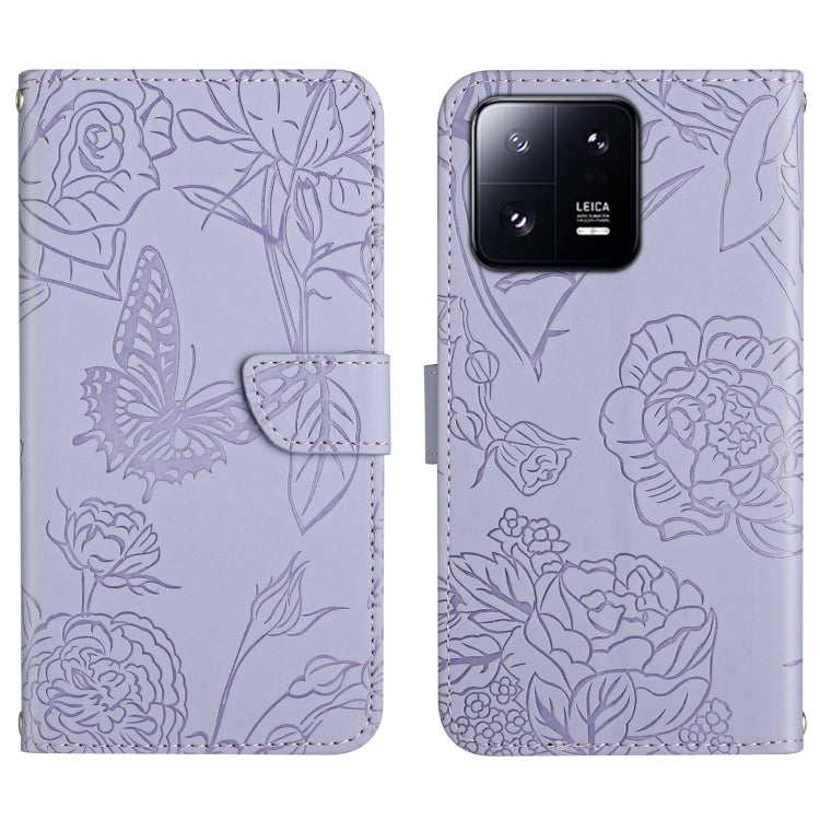 For Xiaomi 13 Pro HT03 Skin Feel Butterfly Embossed Flip Leather Phone Case