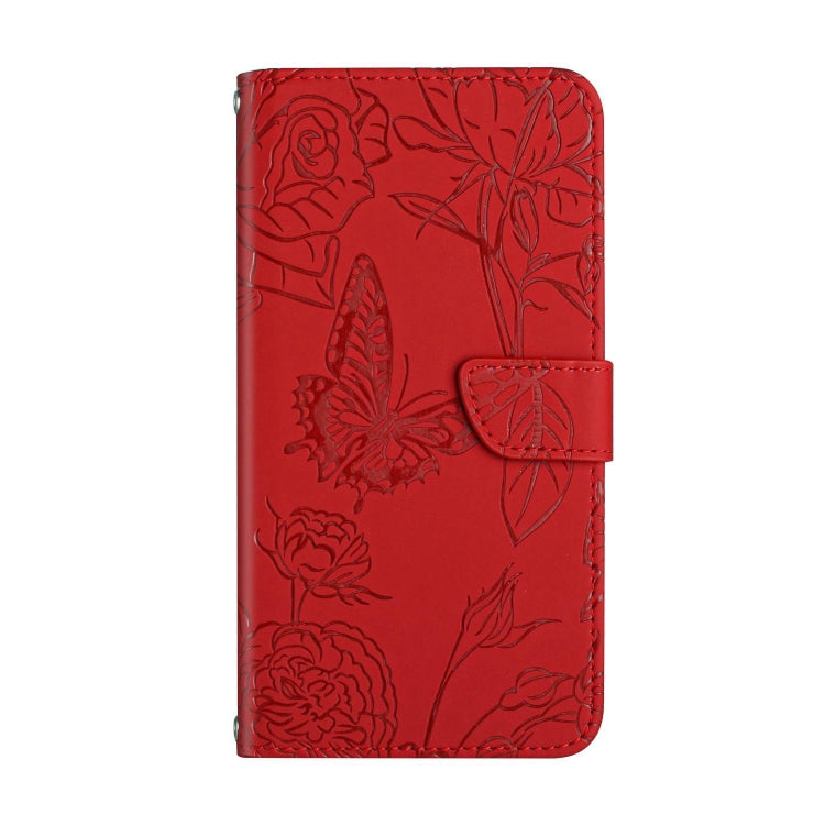 For Samsung Galaxy A34 5G HT03 Skin Feel Butterfly Embossed Flip Leather Phone Case