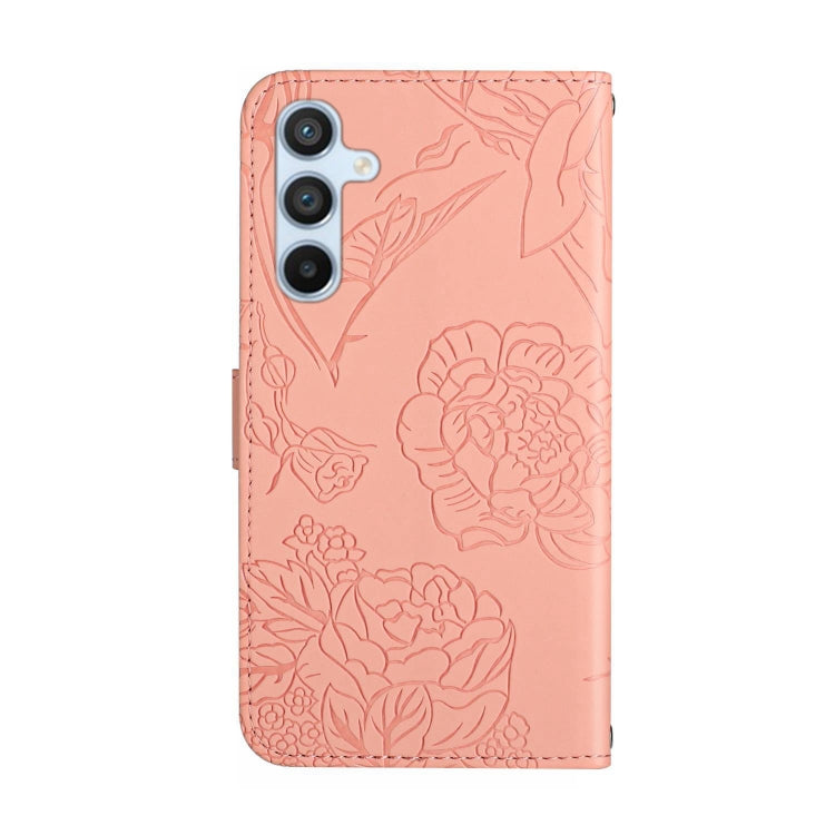 For Samsung Galaxy A34 5G HT03 Skin Feel Butterfly Embossed Flip Leather Phone Case