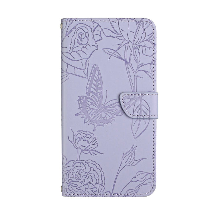 For Samsung Galaxy A34 5G HT03 Skin Feel Butterfly Embossed Flip Leather Phone Case
