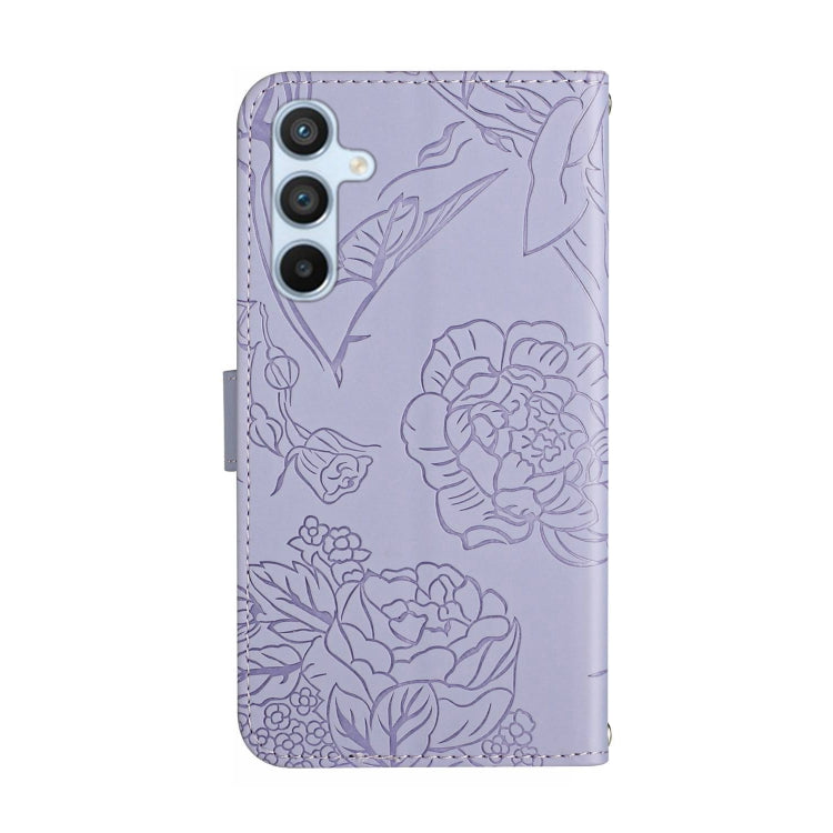 For Samsung Galaxy A34 5G HT03 Skin Feel Butterfly Embossed Flip Leather Phone Case