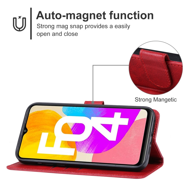 For Samsung Galaxy F04 Leather Phone Case