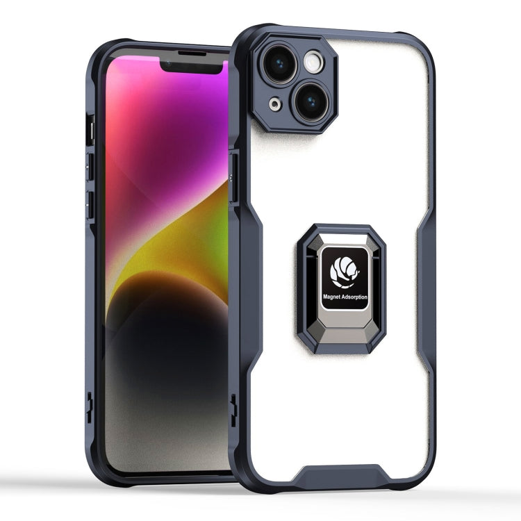 For iPhone 14 Armor Shockproof Magnetic Ring Phone Case