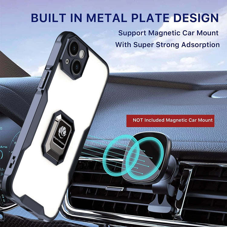 For iPhone 14 Armor Shockproof Magnetic Ring Phone Case