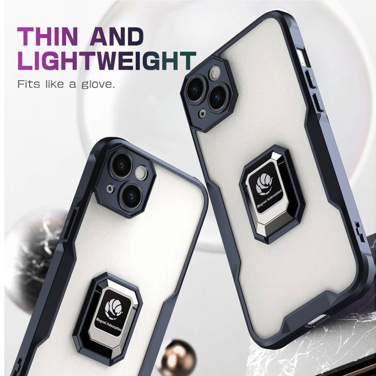 For iPhone 14 Plus Armor Shockproof Magnetic Ring Phone Case