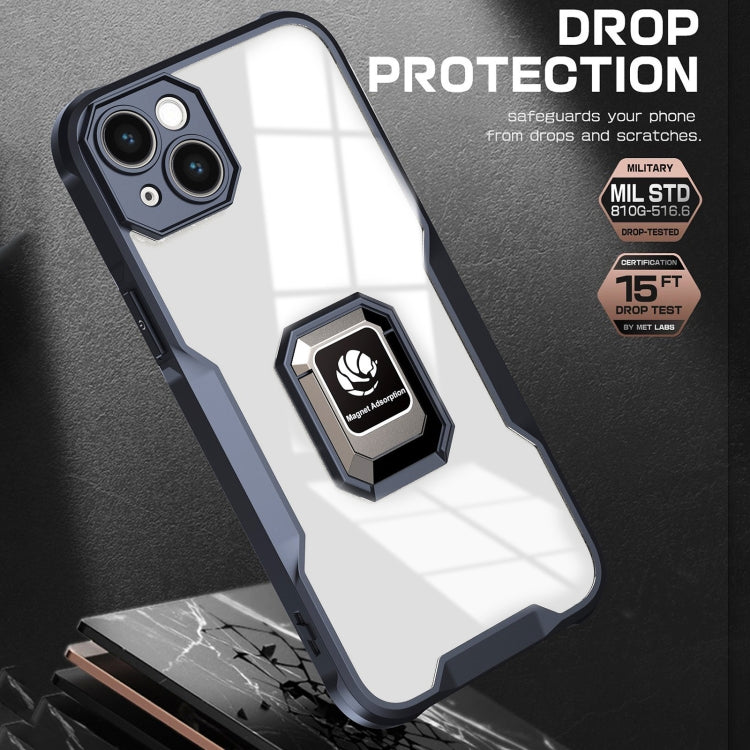 For iPhone 14 Plus Armor Shockproof Magnetic Ring Phone Case