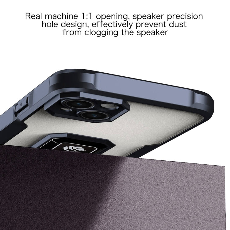 For iPhone 14 Plus Armor Shockproof Magnetic Ring Phone Case