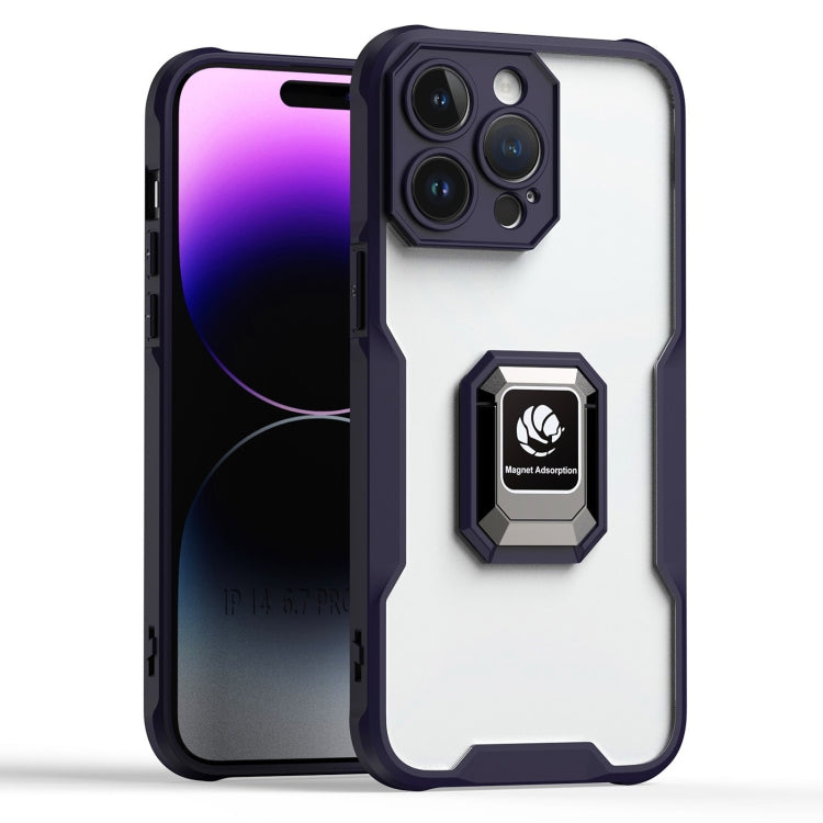 For iPhone 14 Pro Max Armor Shockproof Magnetic Ring Phone Case