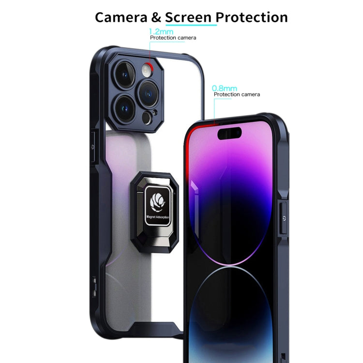 For iPhone 14 Pro Max Armor Shockproof Magnetic Ring Phone Case