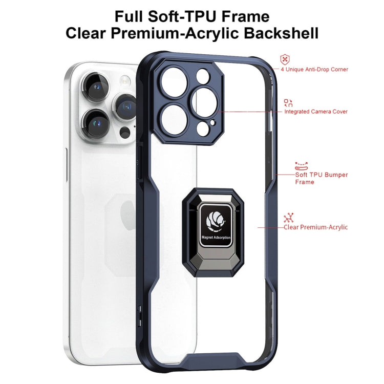 For iPhone 13 Pro Armor Shockproof Magnetic Ring Phone Case