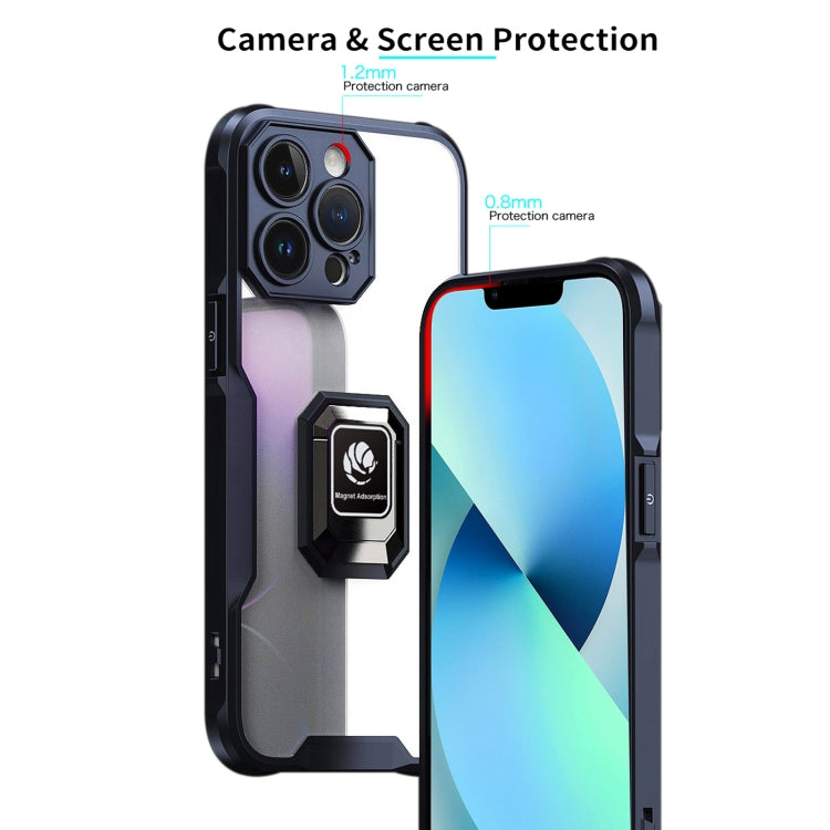 For iPhone 13 Pro Max Armor Shockproof Magnetic Ring Phone Case