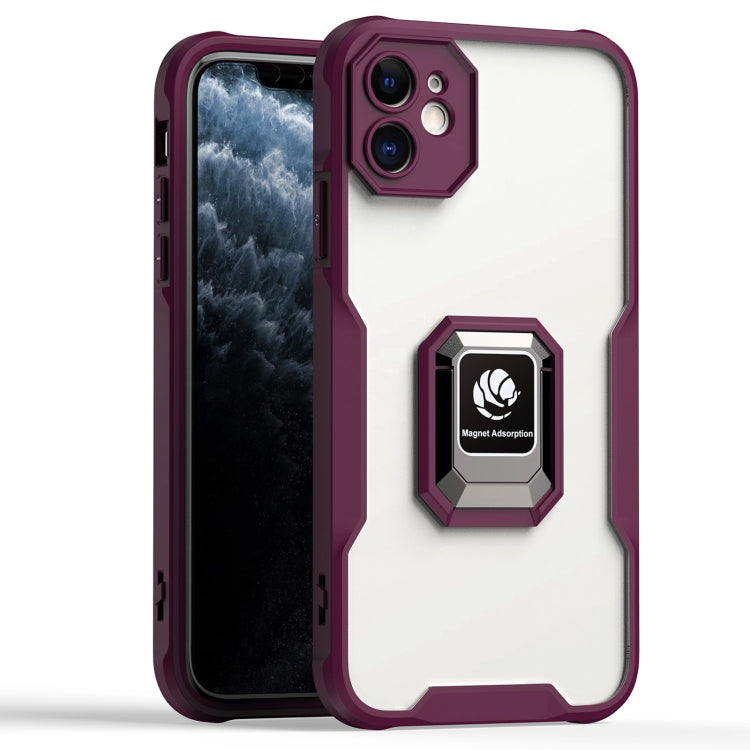 For iPhone 12 Armor Shockproof Magnetic Ring Phone Case