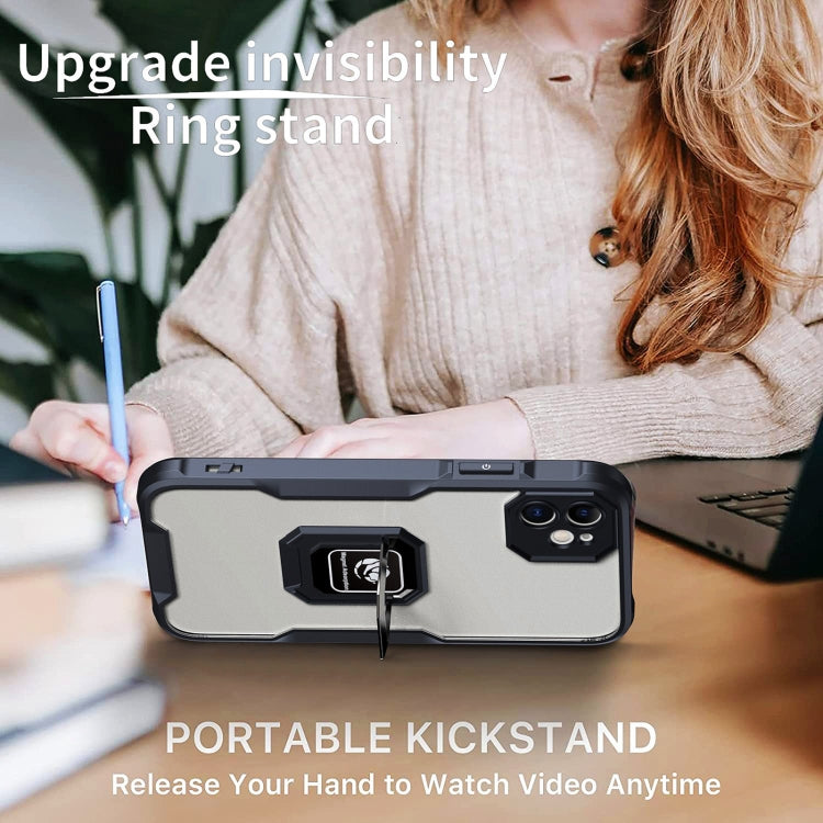 For iPhone 12 Armor Shockproof Magnetic Ring Phone Case