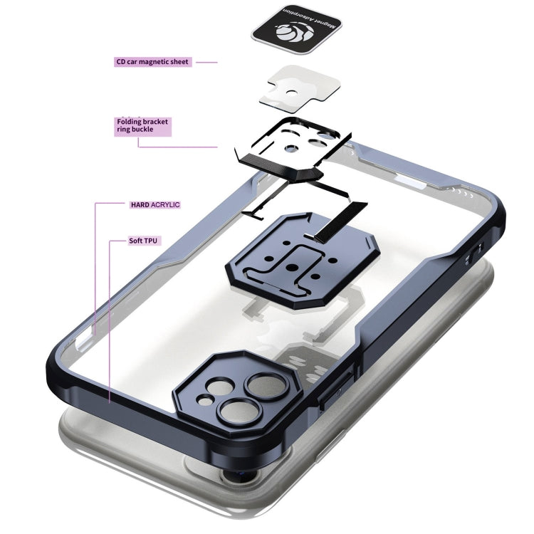 For iPhone 11 Armor Shockproof Magnetic Ring Phone Case