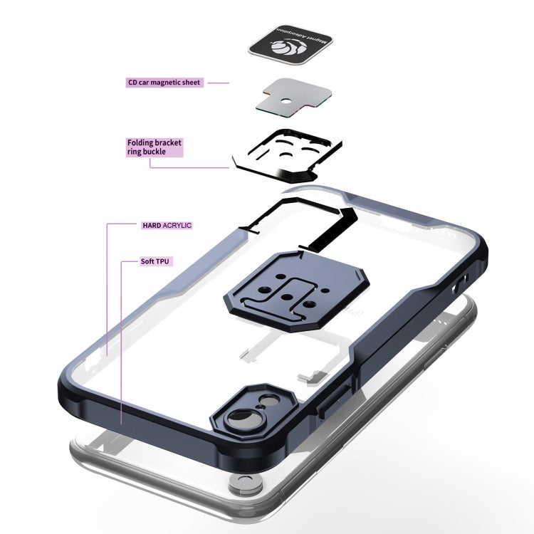 For iPhone XR Armor Shockproof Magnetic Ring Phone Case