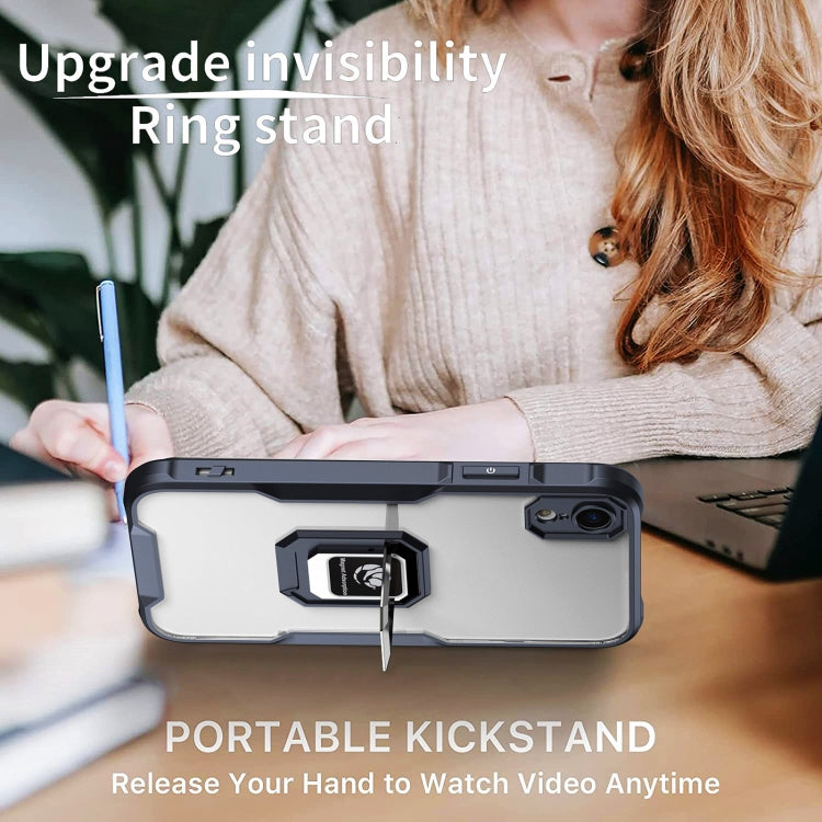 For iPhone XR Armor Shockproof Magnetic Ring Phone Case