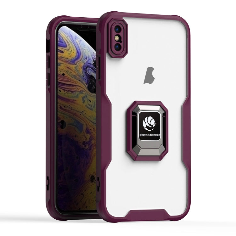 For iPhone XS Max Armor Shockproof Magnetic Ring Phone Case