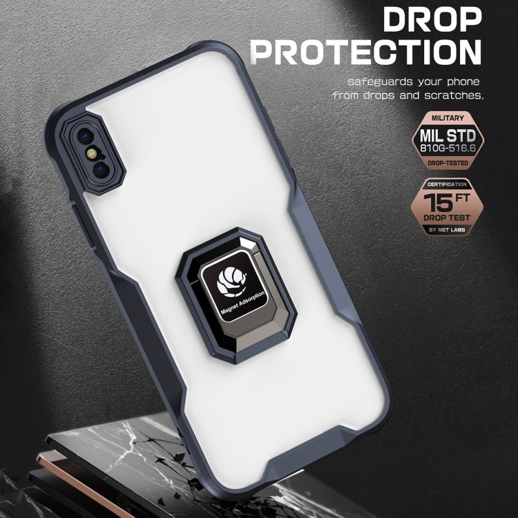 For iPhone XS Max Armor Shockproof Magnetic Ring Phone Case