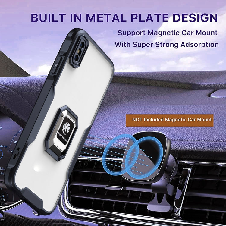 For iPhone XS Max Armor Shockproof Magnetic Ring Phone Case